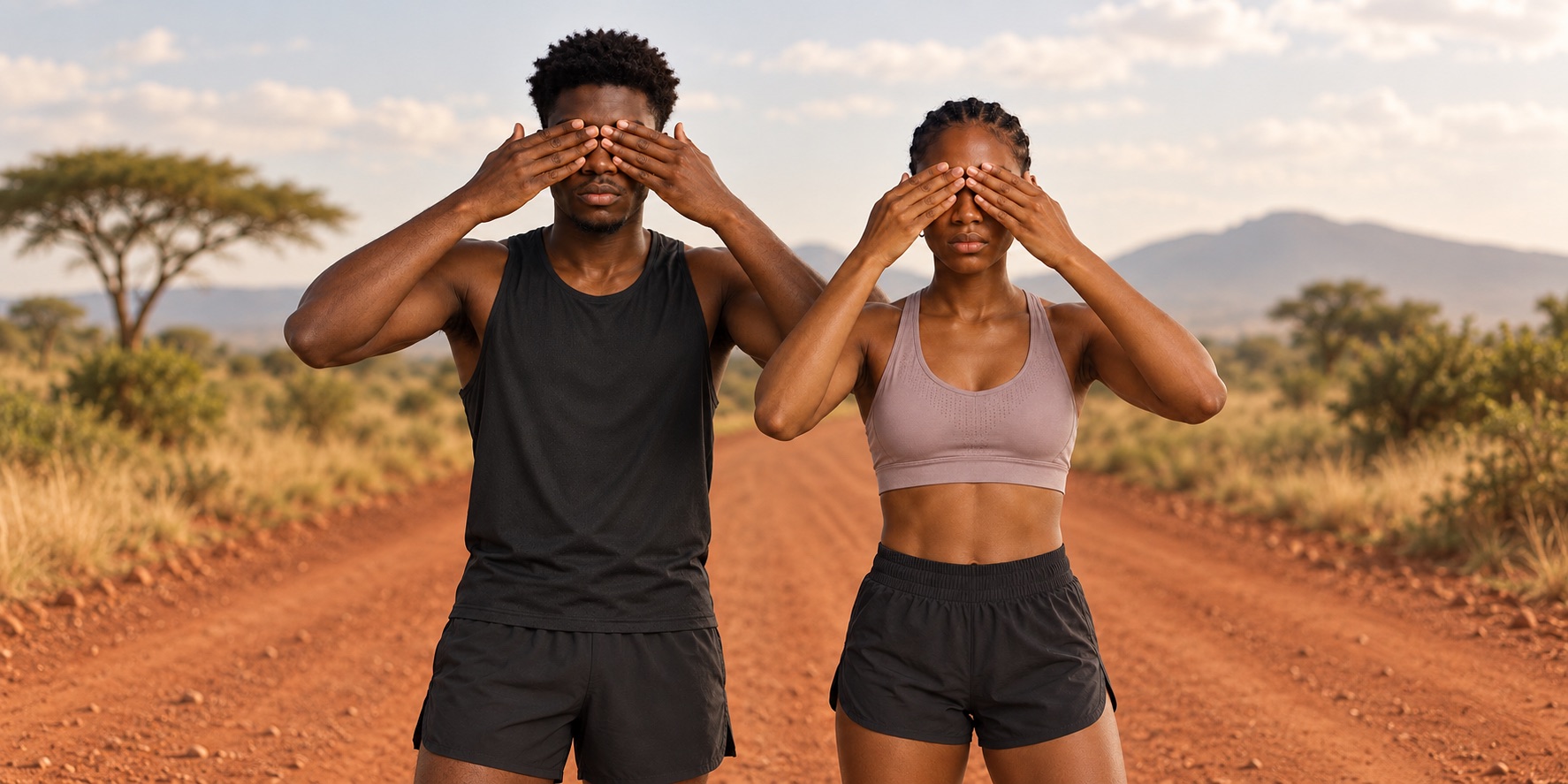 East African runners on a training trail